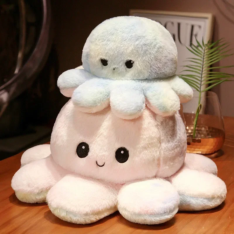 Tie-dyed rabbit fur octopus double-sided cute Internet celebrity explosion pillow cushion office bedroom plush stuffed toys