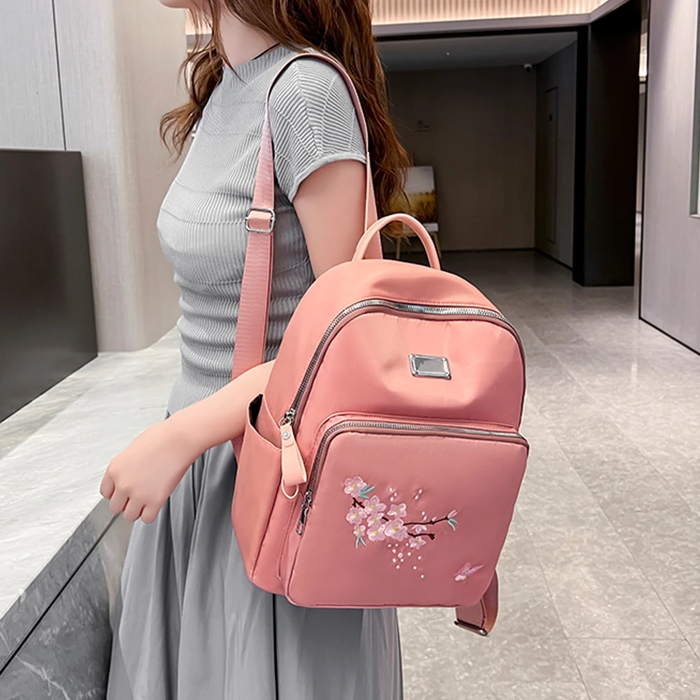 Fashion Flower Pattern Design Ladies Backpack Multifunctional High Quality Oxford Cloth Women\'s Student Backpack New Travel Bag