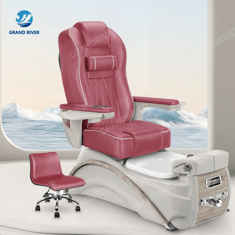 Remote Control High Back Nail Pedicure Spa Masaje Chairs For Pedicure And Manicure Chairs With Plumbing