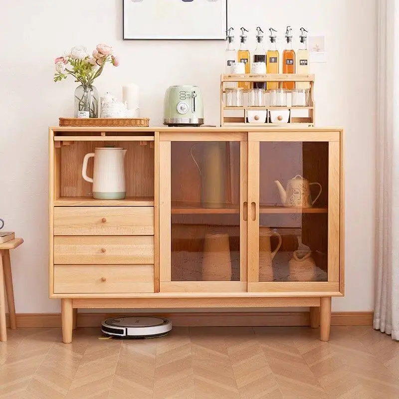 LH all solid wood dining side cabinet modern simple household small apartment living room kitchen storage cabinet
