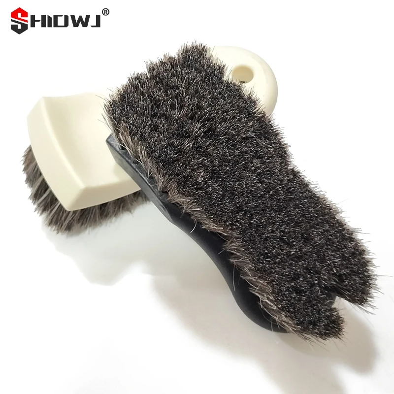 

Soft Horsehair Leather Cleaning Brush Horsehair Detailing Brushes Car Interior Tool Car Cleaning Brush Handle Details Washing