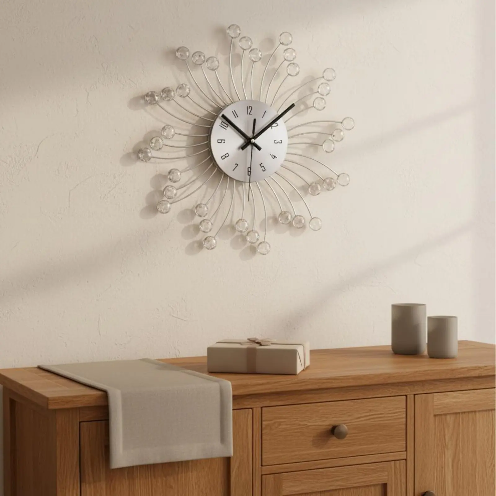 

Novelty Dining Clock Battery Operated Kitchen Utensil Clock Home Decor Easy to Read House Decoration Non-Ticking for Restaurant