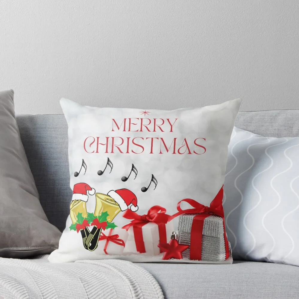 Handbells Christmas Presents Throw Pillow Decorative Sofa Cushions christmas ornaments 2024 Cushions Bed pillowcases