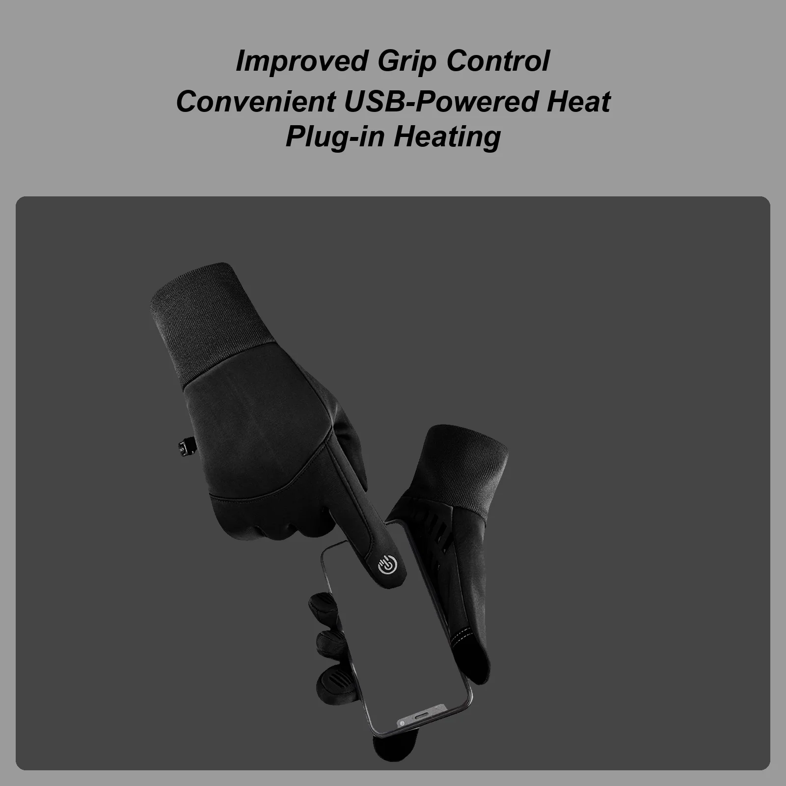 

Electric Heated Gloves 1 Pair Warm Plug-in Breathable USB Heated Gloves With Screen Touch Fingers For Skiing Cycling Hiking