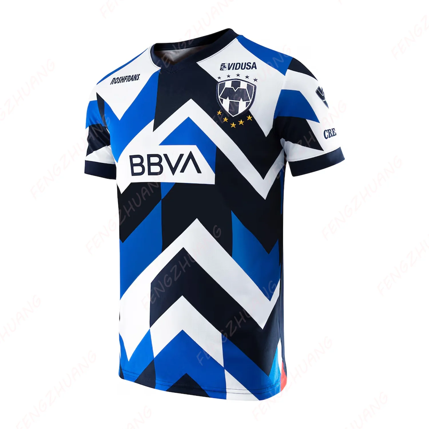 Blue CF Monterrey 2023/24 Jersey Outdoor Sweat Absorbent Quick Dry Soccer Jersey Summer Classic Casual Loose T-Shirt