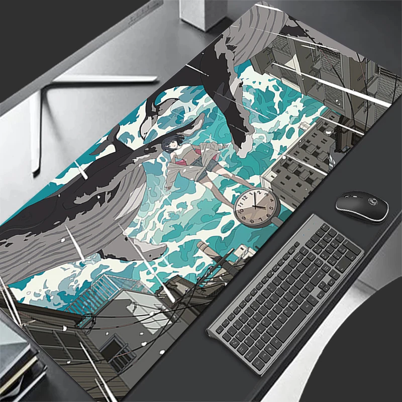 

Mousepad Computer Gaming Accessories HD Keyboard Pad Office PC Rubber Mouse Pad Decoracion Pink Illustration Girl Desk Mouse Mat