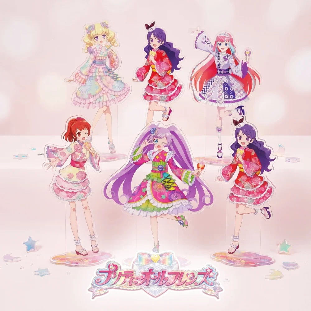 

PriPara Acrylic Stand Keychain Manaka Laala Mirei Hina Cute Kimono Style Full Set Desktop Decor Fans Gift