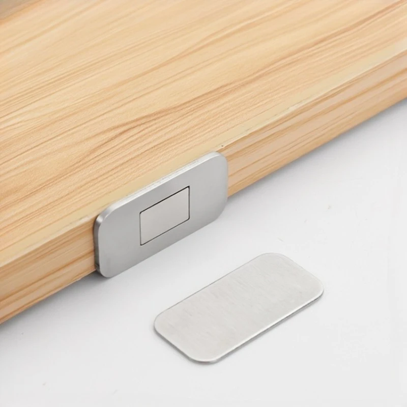 Magnetischer Schrankverschluss aus Edelstahl ohne Bohren, ultradünn, für Kleiderschrank, Schublade, Schiebetür, versteckter Magnetstopper – Detail 6
