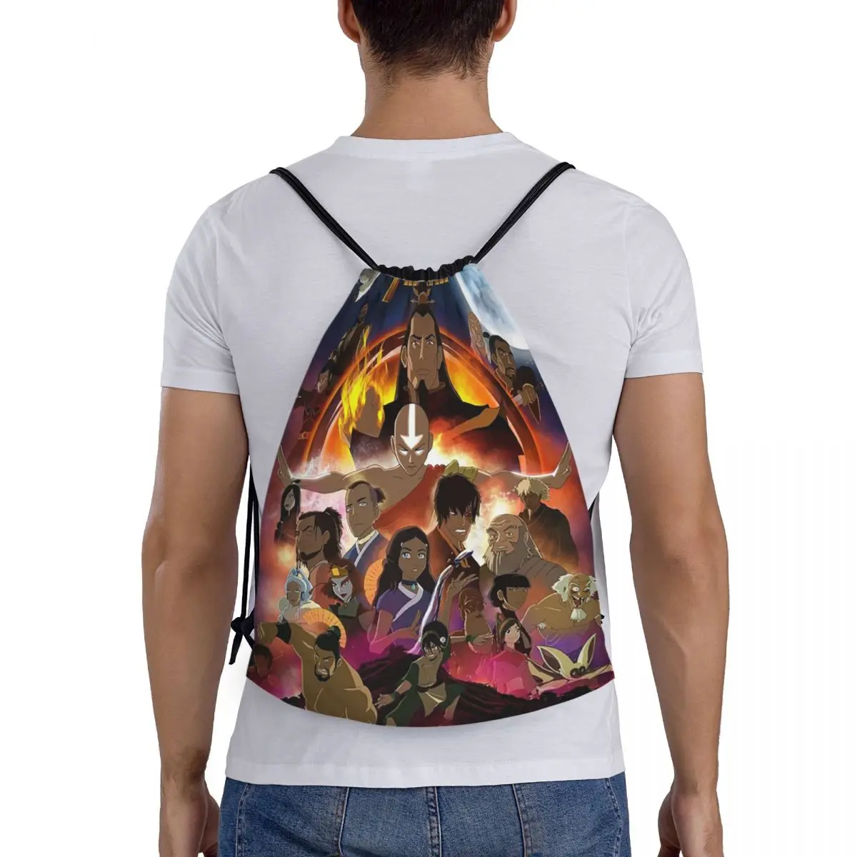 

Avatar The Last Airbender Backpacks Fashion Portable Drawstring Bags Sports Bag Book Bags For Travel Students