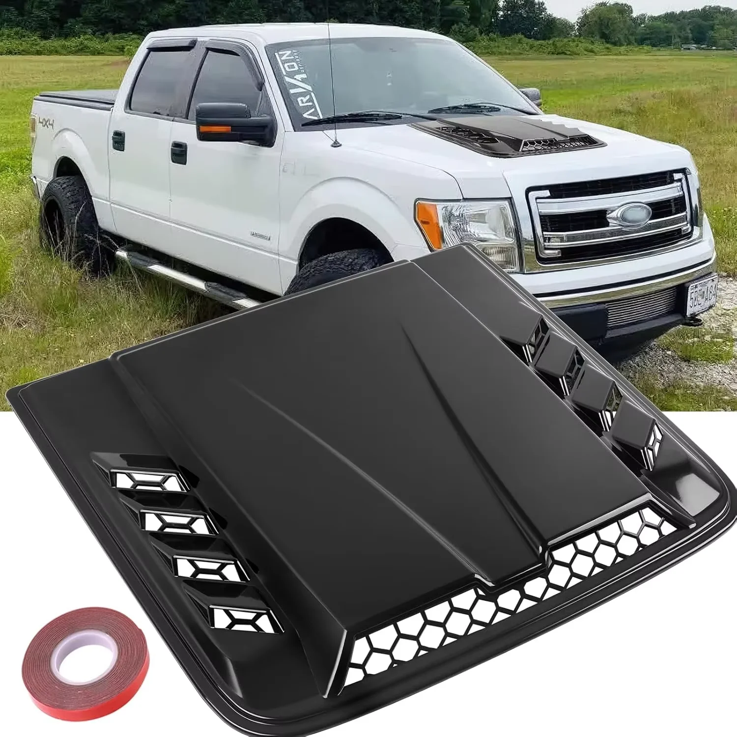 Universal Car Hood Decorative Stickers Air Outlet Cover Decoration Trim Plastic Car Hood Scoop Fake Air Flow Intake Vent Covers