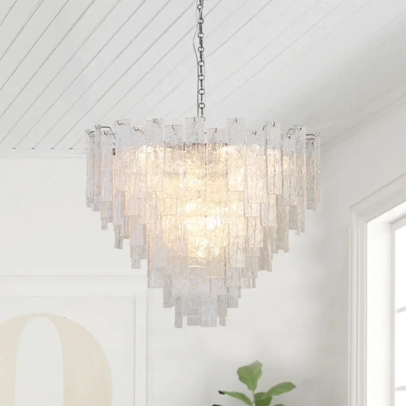 

GHJUYIOL Light Luxury Living Room Light American Crystal Bedroom Light Postmodern Simple French Romantic Restaurant Pendant