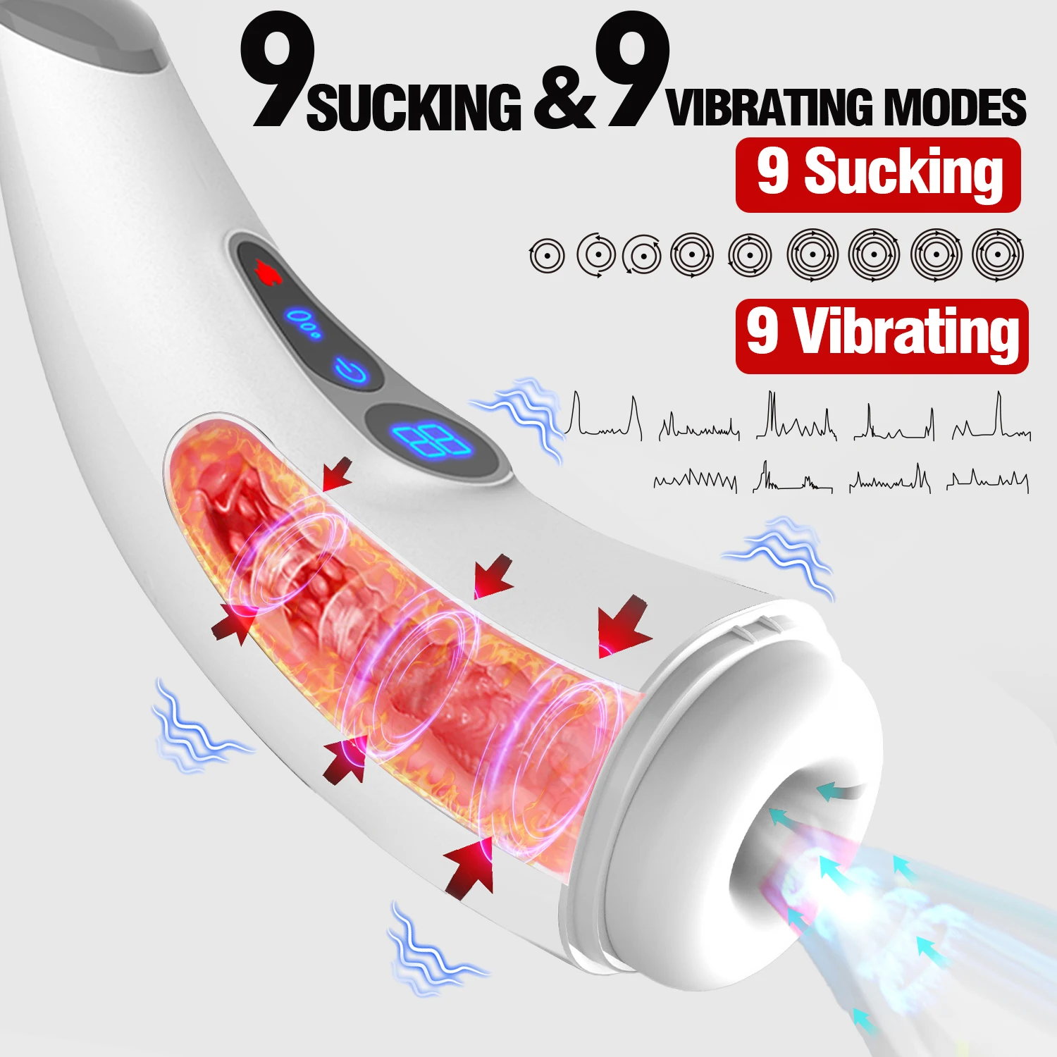 Male Automatic Sucking Masturbation Cup Heating Vagina Vibrating Machine Blowjob Male Pussy Sex Toys for Men for Goods Adults 18