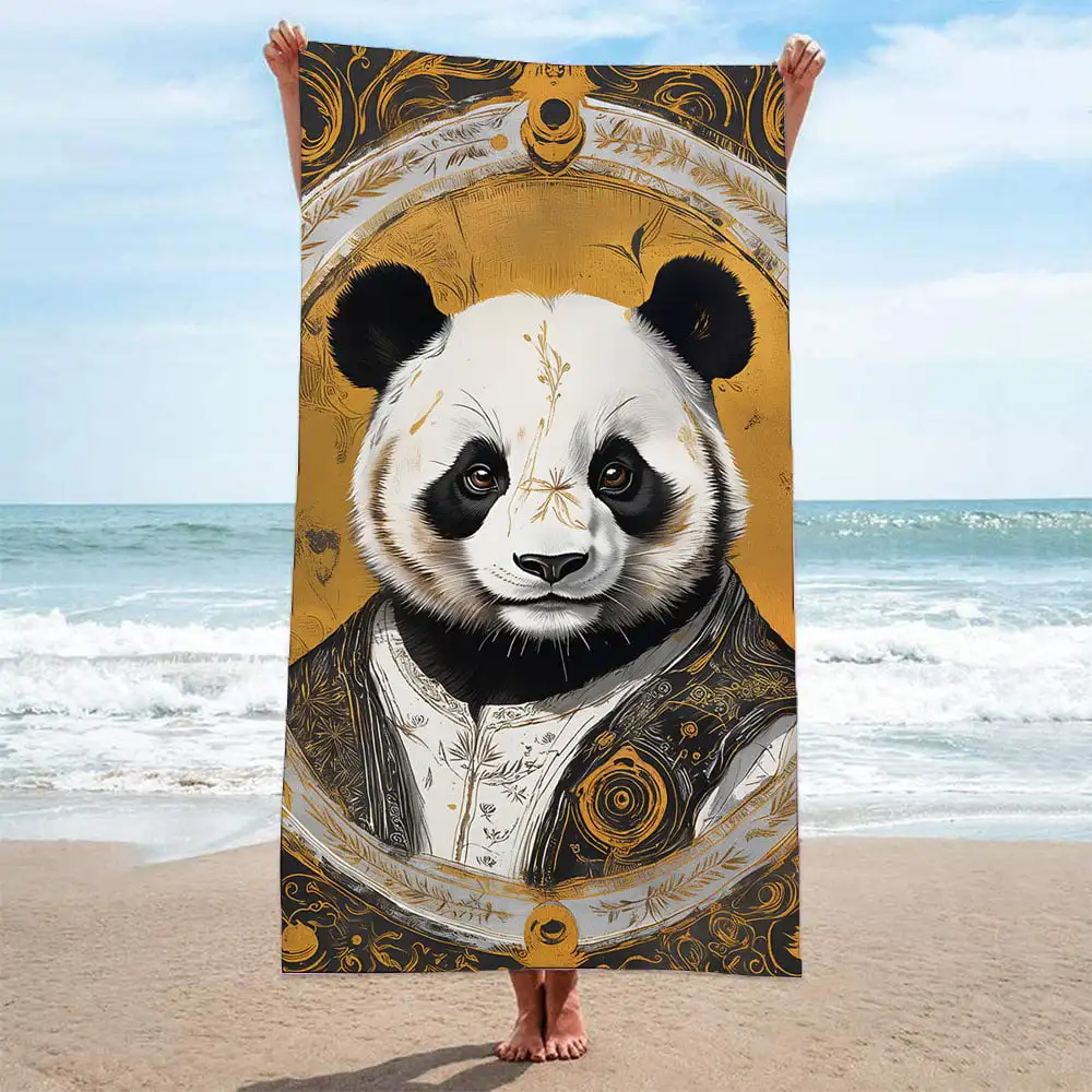 

Retro Cool Panda Beach Towel,Large Towel,Sports Gym,Pool,Swim Club,Holiday Birthday Gift,Drop Shipping,Wholesale