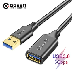 QGeeM USB Extension Cable USB 3.0 Cable Extender for PC Laptop Smart-TV PS4 Xbox SSD USB 3.0 2.0 Male to Female Cord Data Cable