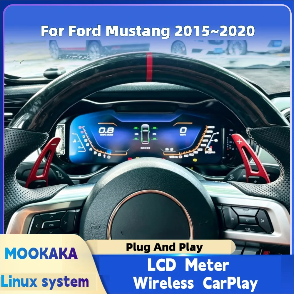RHD LHD Digital Dashboard For Ford Mustang 2015~2020 Car Cluster LCD Meter Virtual Cockpit Digital Instrument Panel Head Unit