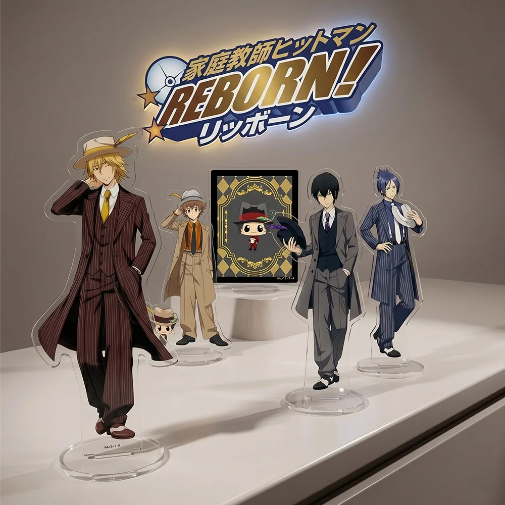Katekyo Hitman Reborn! Ilustrado, Nuevo, Edición 2026 Soporte acrílico de 15 cm para llavero, figura de anime Tsuna Reborn, artículos decorativos bonitos