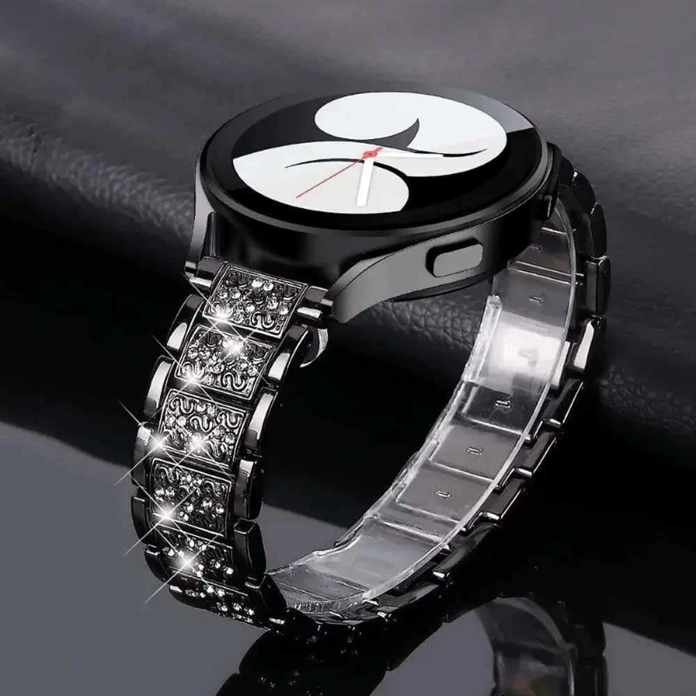 20mm 22mm Band for Samsung Galaxy Watch 4/5/6/Classic/Pro 40 44mm Diamond Stainless steel bracelet correa Huawei GT 2e/3/4 strap