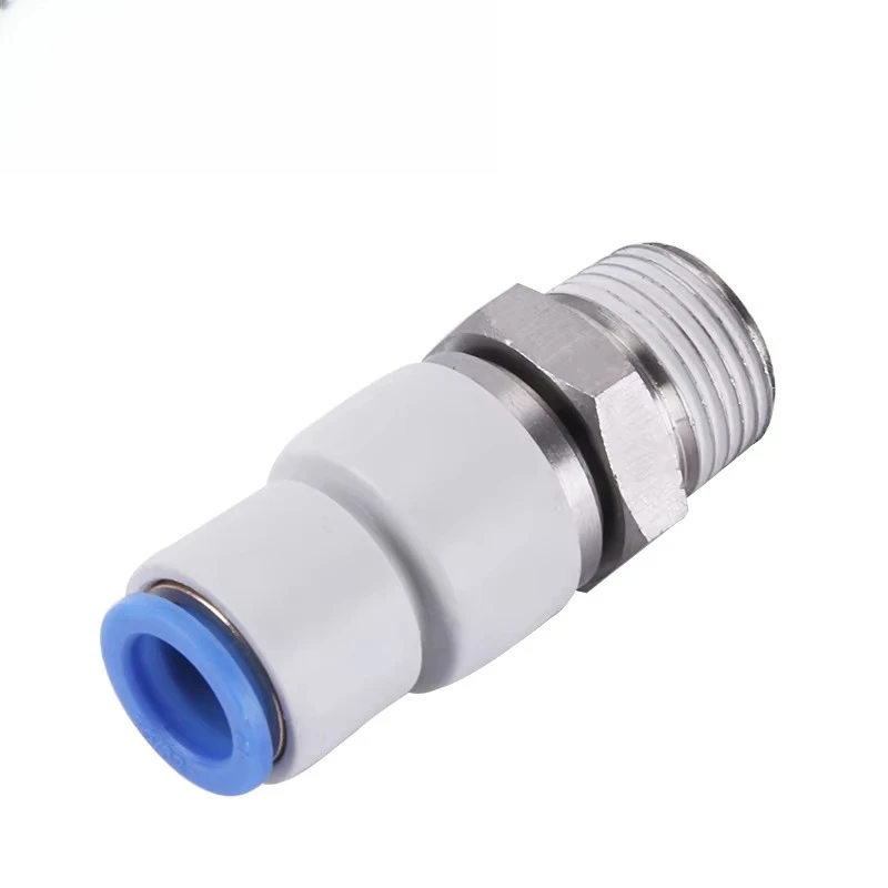 for KSH Pneumatic High Speed Rotary Union One-Touch Swivel Air Connector Fitting Straight KSH06-01S 03S 1/8 Elbow KSL 08-02S
