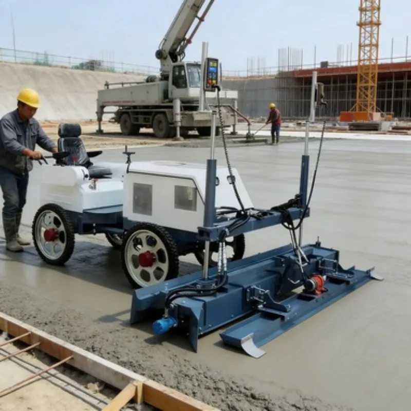 Walk Behind Concrete Laser Screed Vibratory Leveler Engine Power for Cement Floor Finishing