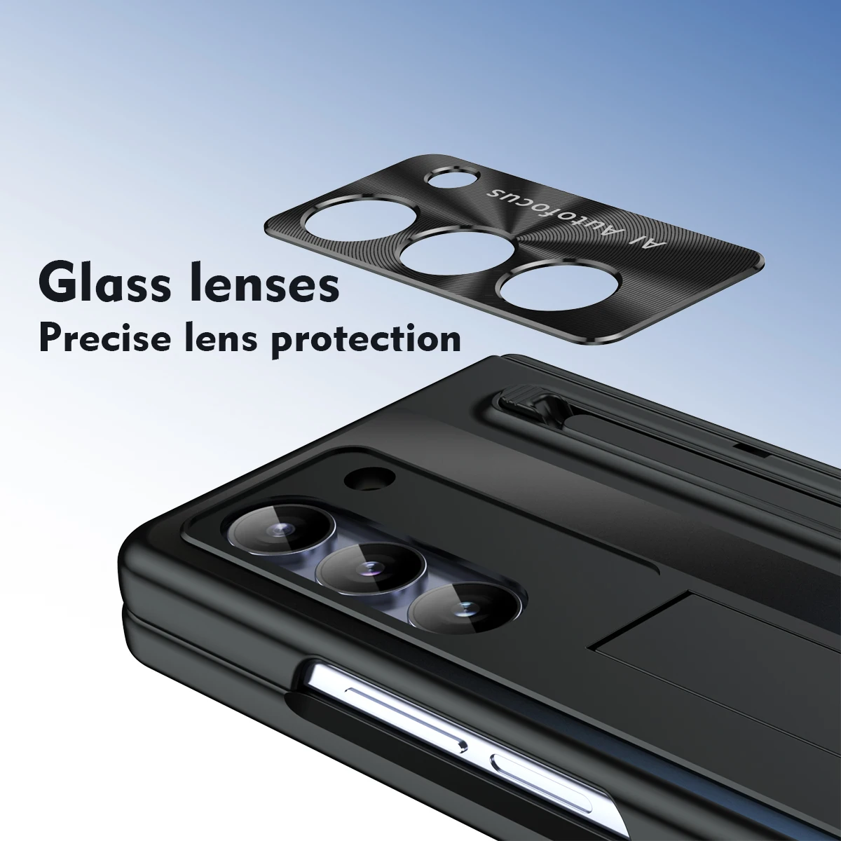 For Samsung Galaxy Z Fold 4 5 5G With Front Screen Protector Glass Hinge Micro Matte Plastic Phone Case Back Cover