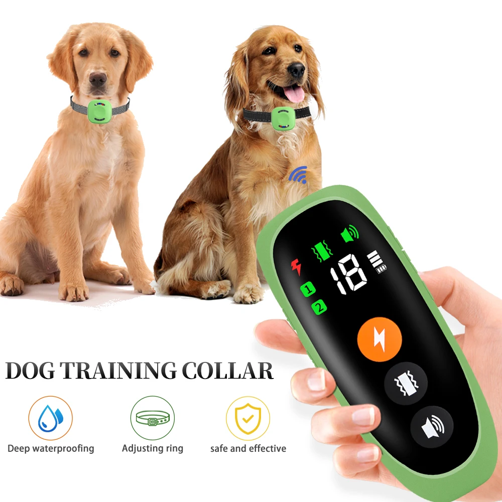 

800m Electric Dog Training Collar Rechargeable Waterproof Training Dog Collar LED Display Pet Remote Control Bark Stop Collar