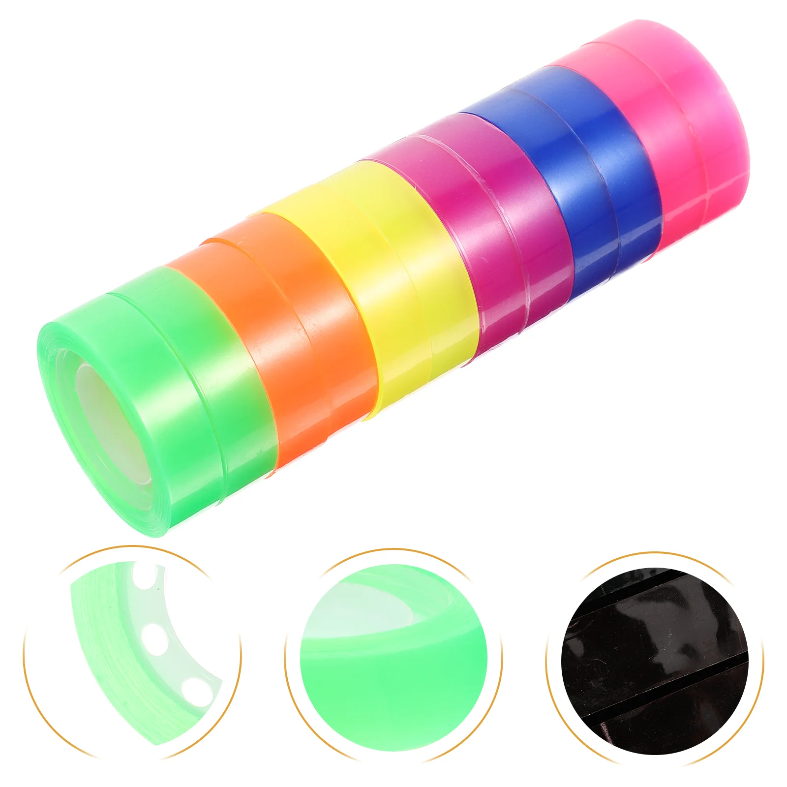 Adhesive Paper Tapes Color Transparent Stationery Supplies DIY Crafts Colorful Gift Wrapping Clear Student