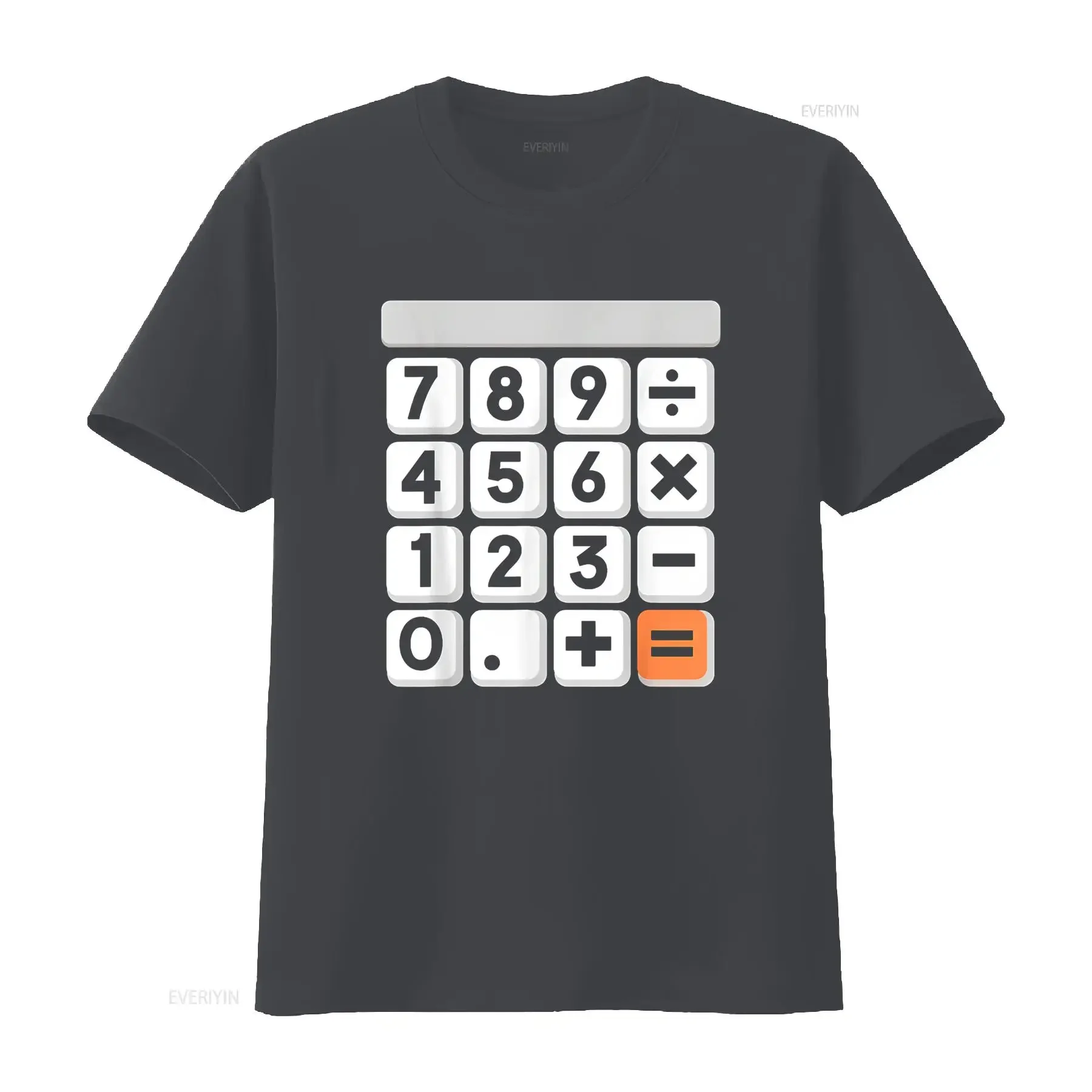 تي شيرت Easy Halloween لآلة الآلة الحاسبة لمدرس الرياضيات، تي شيرت عتيق برسومات مغسولة للجنسين، قميص أنيق للارتداء اليومي الناعم