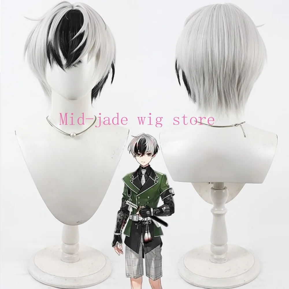 Kurikara Gou Cosplay Wig Silver White Highlight Hair for Christmas Samurai Festival and Character Photo Shoot