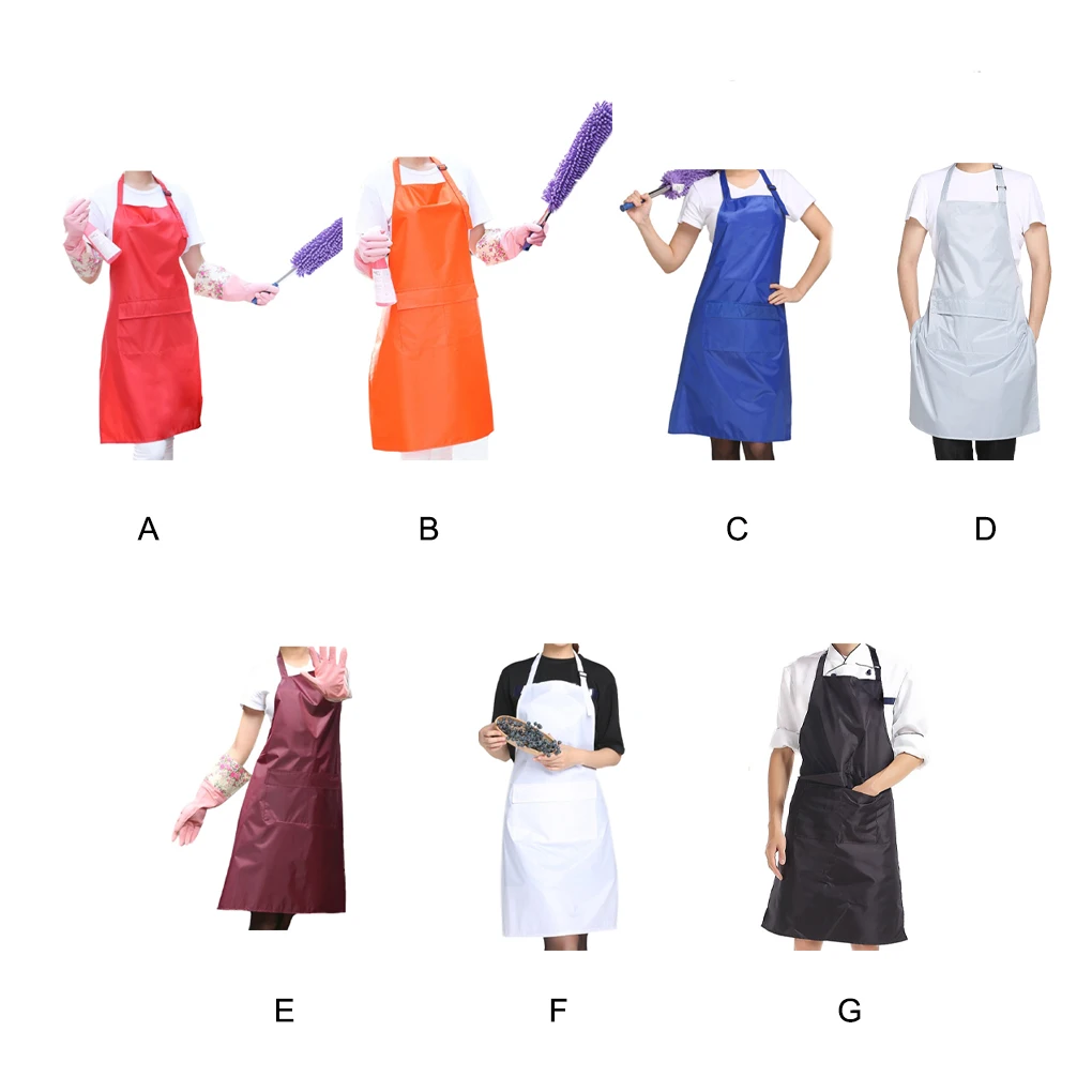 Adjustable Collar And Extra Long Straps - Waterproof Apron For Chefs And Butchers Hairdressing Apron Kitchen Apron white