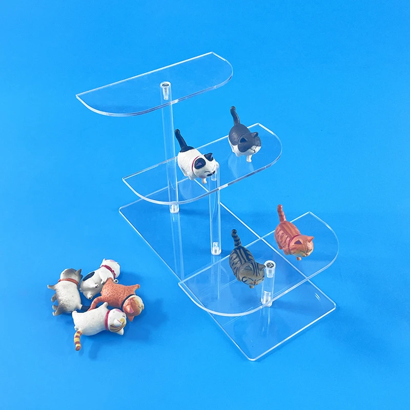 3-4 Tier Acrylic Display Risers Stand Shelf for Figures Collectibles Perfumes Jewel Decorating & Organizing Glasses Storage Rack