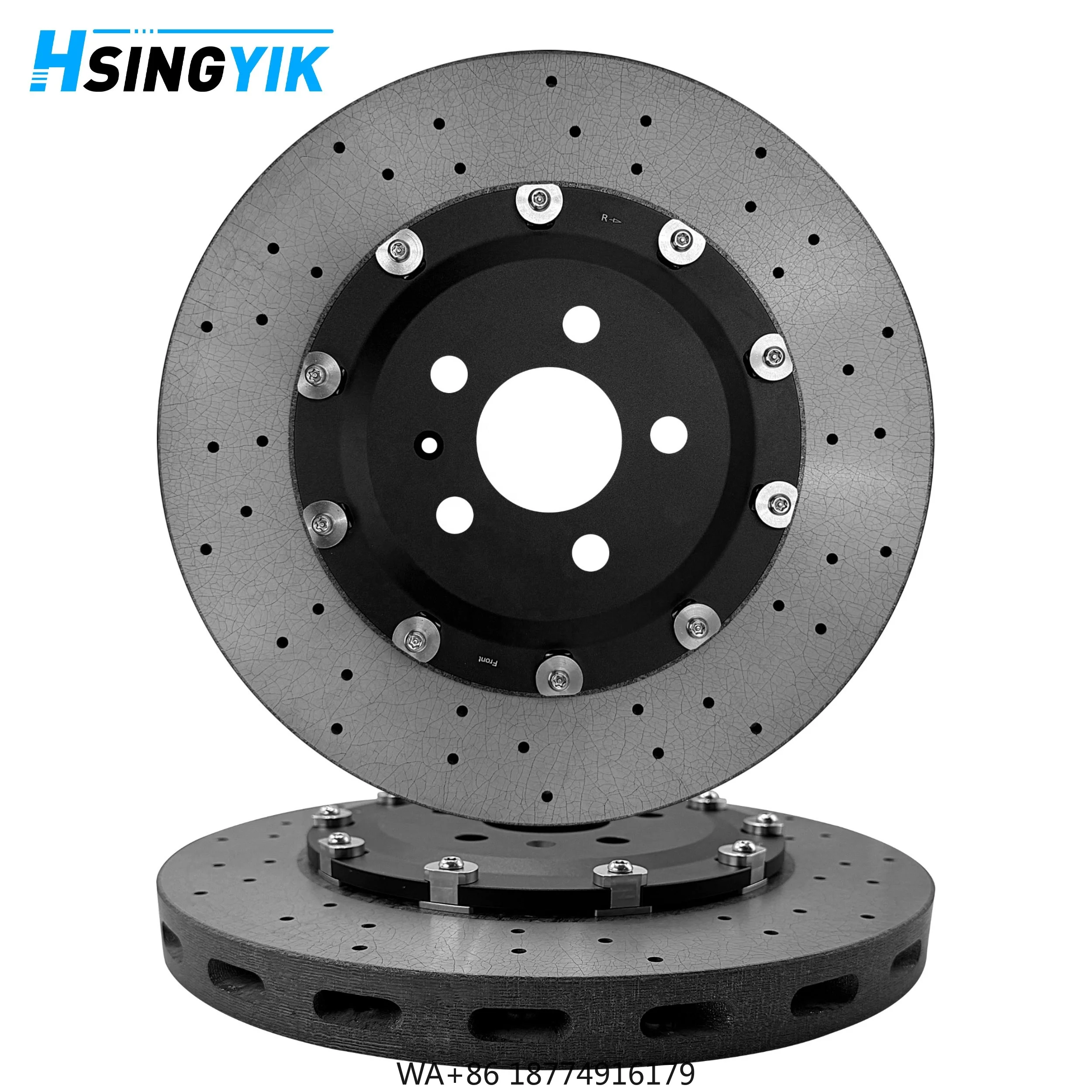 

Upgrade Auto for Front Carbon Ceramic Brake Disc Big Rotor Kits 1 Year Warranty for TTRS Coupe (2009-2016) Meets OE