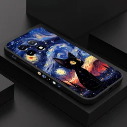 Star Cat Phone Case For Oneplus 12 12R 11 11R 10 10R 10T 9R 9RT 9 8T 8 7 7T Pro 5G Liquid Silicone Cover