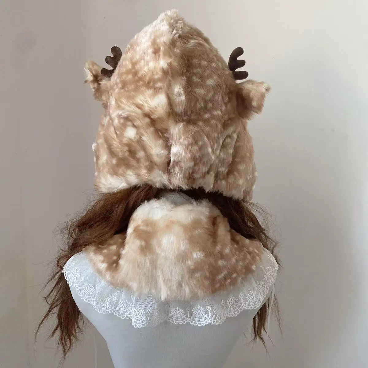 عيد الميلاد لوليتا لطيف الأيائل الدانتيل حافة وهمية طوق اليابانية Kawaii تأثيري الغزلان الوشم اكسسوارات الغزلان الرقبة مريلة هيرباند قبعة