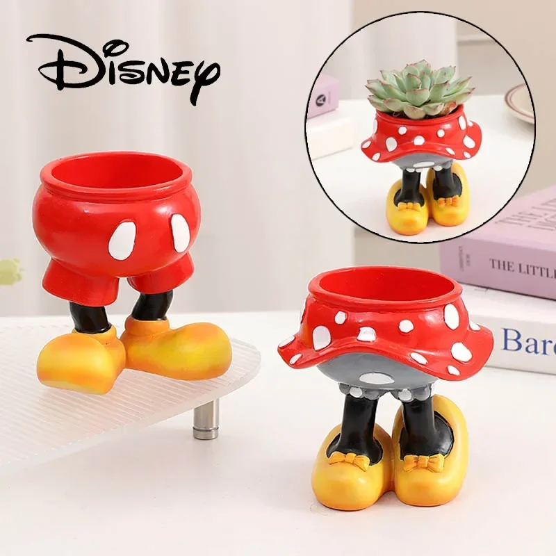 Disney Mickey Minnie Flower Pots Cartoon Mini Creative Resin Plant Pot Succulents Plants Bonsai Pots Home Decoration Gift