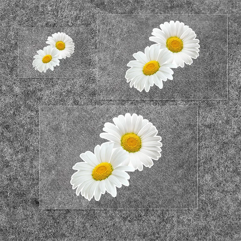 1SET Two Daisy Flower Waterproof Self-adhesive Vinyl Sticker for Car Motorcycle Bike Helmet Laptop Decor