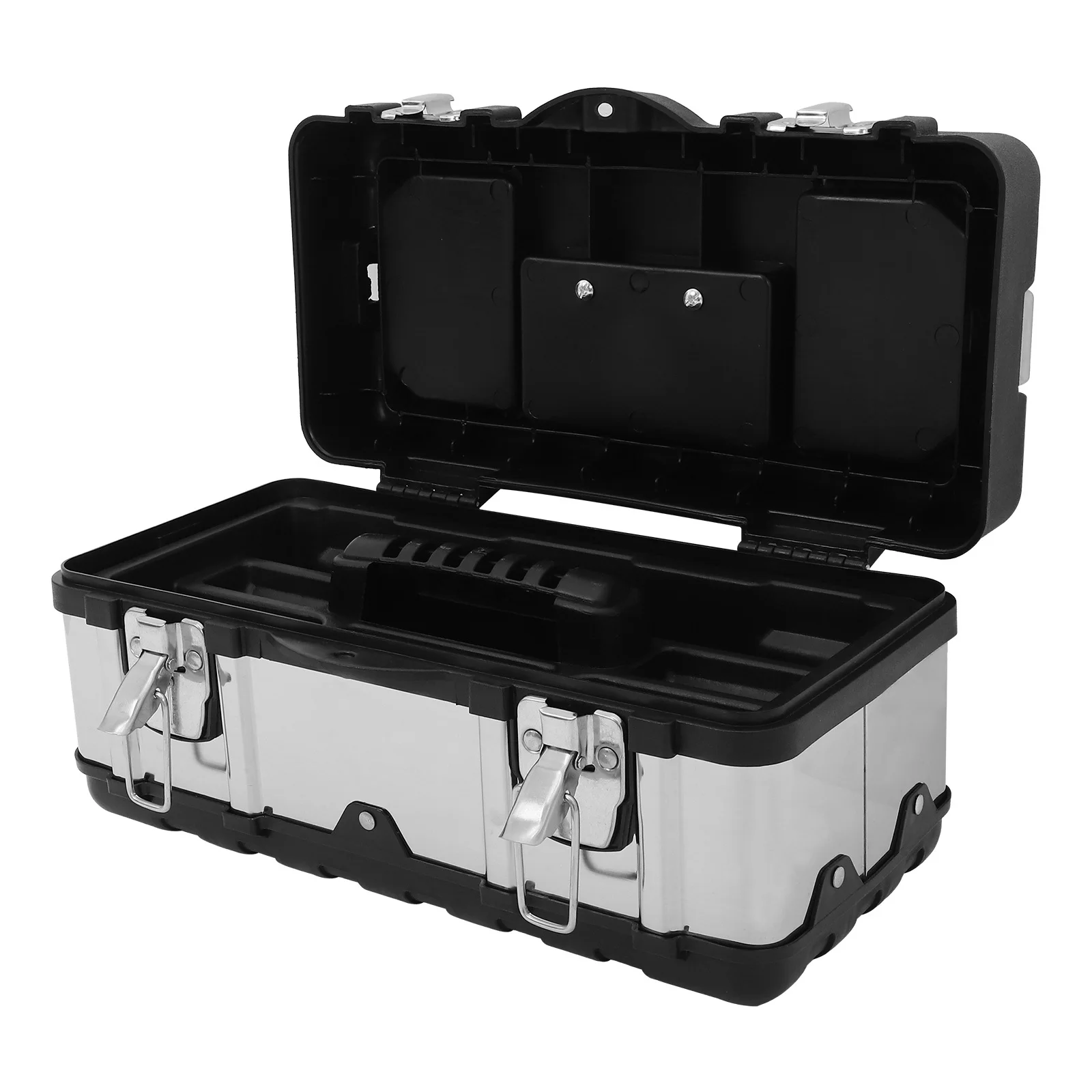Stainless Steel Toolbox Lockable Compact Durable Travel Organizer Portable Tool Storage Box Multifunctional Handheld Carrying
