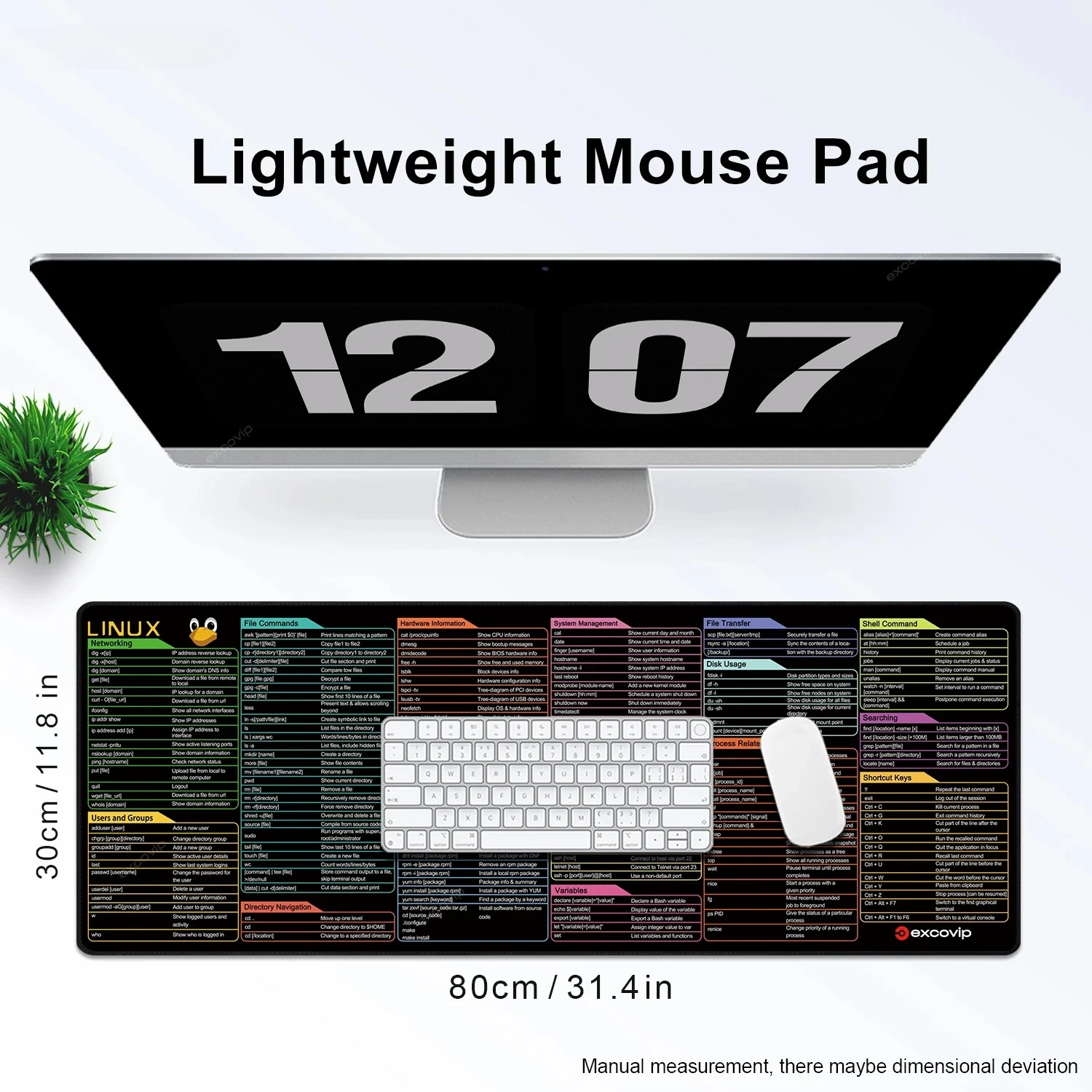 English Linux Python Shortcuts Pattern Large Mouse Pad Office Desk Mat Computer Keyboard Pad Starters for Office Workers Student