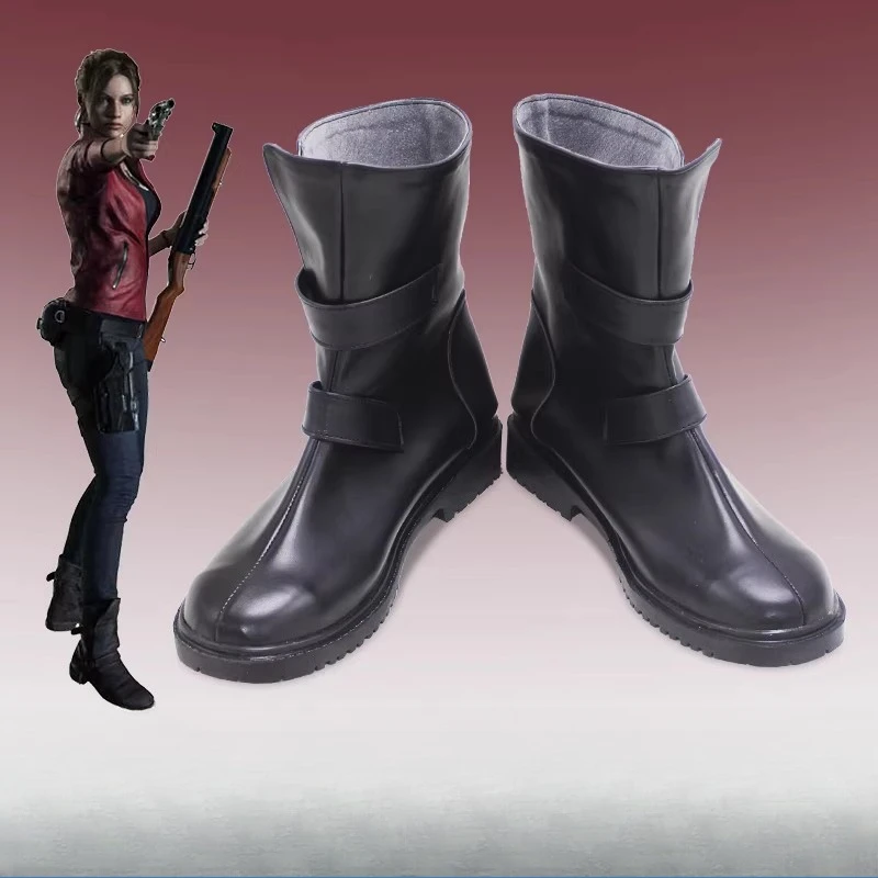 game-anime-shoes-claire-redfield-resident-evil-made-cosplay-boots-halloween-party-accessories-customization