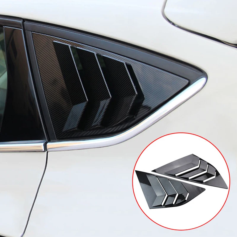 2Pcs Rear Window Blinds Vent Replacement For Ford Focus ST RS MK3 2012-2018 Automobile Triangle Louvers Styling Accessories
