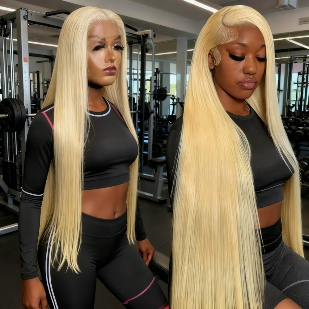 

613 Blonde Straight 13x6 HD Lace Human Hair Wigs Brazilian Bone Straight Transparent Lace Frontal Wigs For Women 220% Density