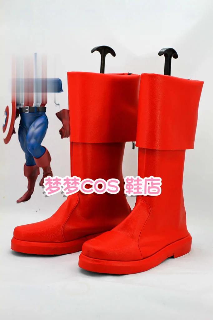 

Обувь для косплея «Капитан супергероя», красные сапоги, костюм для ролевых игр на Хэллоуин, Америка, реквизит для взрослых