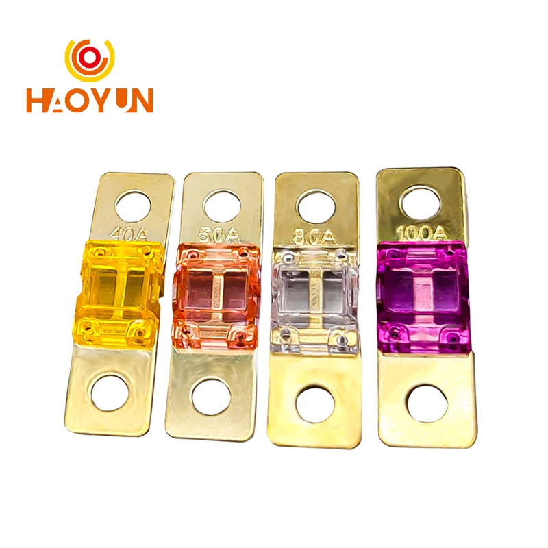 【5-1PCS】ANS FUSE 20A 30A 40 50 60 70 80 100A 125A 150A 175A 200A Mini Car Stereo Audio AFS Fuse ANL Gold Plated Stud Car  Fuses