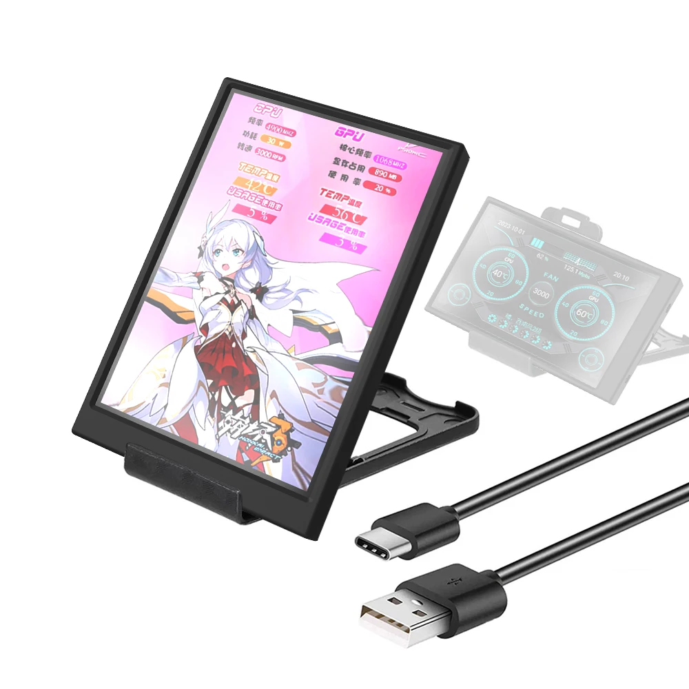 

3.5 Inch IPS Type-C Secondary Screen Computer CPU GPU RAM HDD MonitorUSB Display For Freely AIDA64 mini monitor