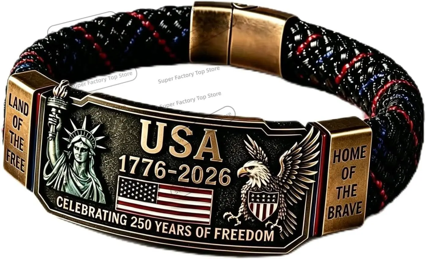 US 250th Anniversary Patriotic Bracelet,4th of July 250 Years of Freedom Theme Bracelets For Patriotic Independence Day Party