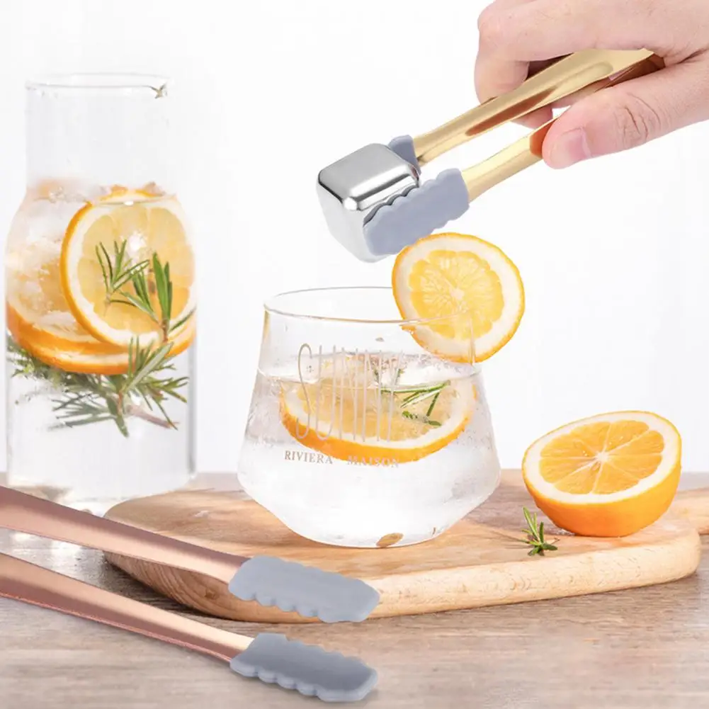 Stainless Steel Food Bread Clamp Food Grade Multipurpose Durable Small Serving Food Clamp Sugar Cube Tongs