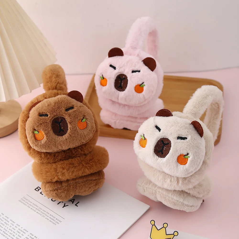 

Cute Kapibara Ear Muffs - Winter Warmth Filled Soft Plush Cartoon Children's Elementary School Ear Muffs