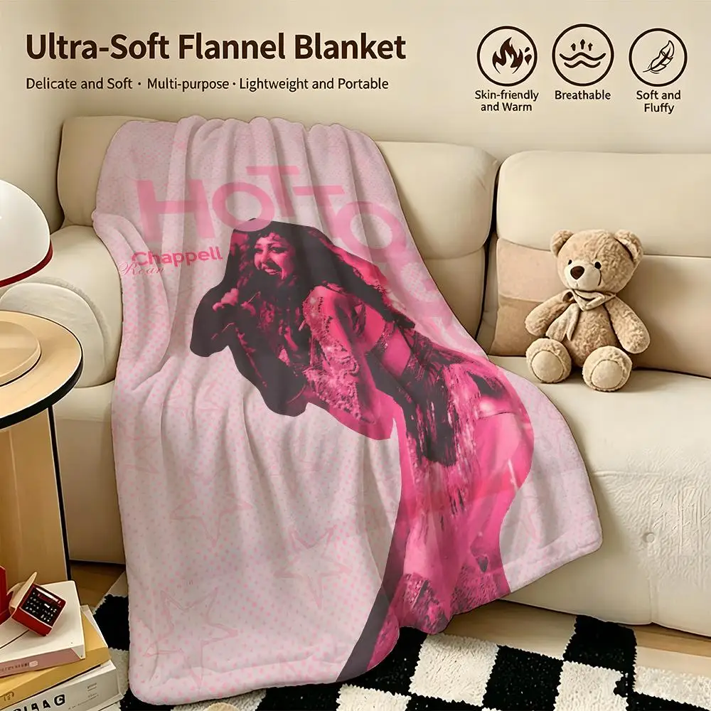 music C-Chappell Roan-N Throw Warm Soft Flannel Blanket, Multi-use for Sofa Bed Camping Travel Nap