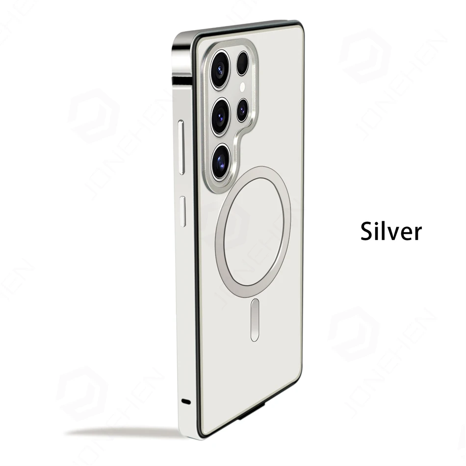 Magnetyczne aluminiowe etui z metalową ramką do Samsung Galaxy S25 S26 Ultra S26ultra 5G, hybrydowa osłona ochronna ze stopu z bumperem, kompatybilna z MagSafe. — zdjęcie produktu 5