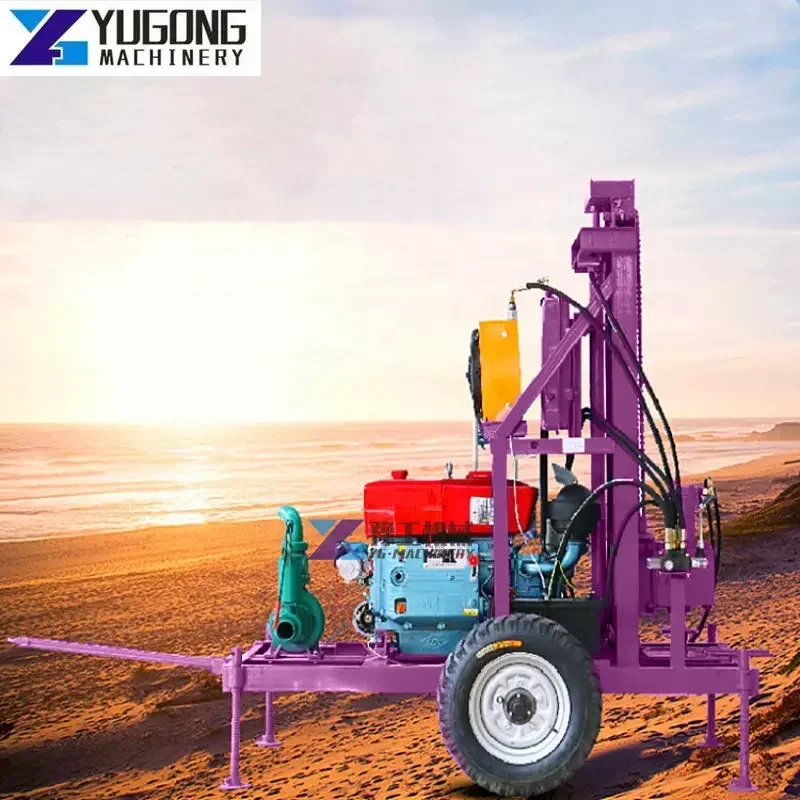 Rotary Water Well Drilling Rig Portable 100 Meter Deep Small Water Well Drilling Rig Durable Drill Rig Rock Machine