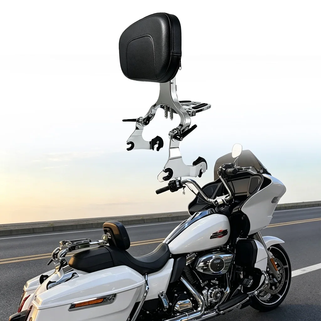 Quick Release Adjustable Driver Passenger Backrest for Harley Touring 2009-2026 Road King Special CVO Road Glide Street Glide ST